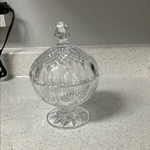 Elegant Crystal Candy Dish with Lid